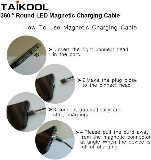 Alt view image 3 of 5 - Micro USB Type C Cable For IPhone  Android Mole Phone Fast Charging USB Cable Magnet Charger Wire Cord