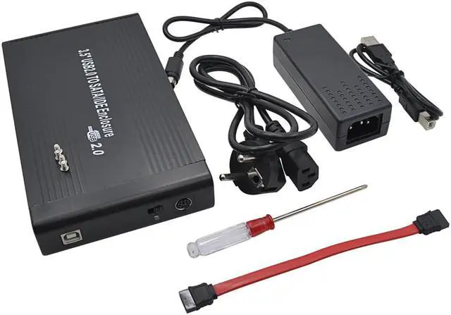 Alt view image 4 of 5 - 3.5 Inch HDD External Enclosure Box HD SSD DVD Drive Hard Disk 2TB Sata IDE to USB 2.0 Adapter Eu Power Aluminum Case