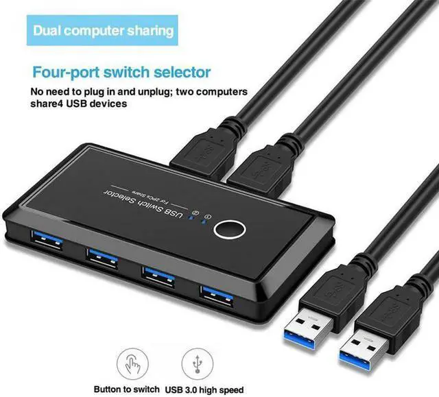 Main image of Switch Box USB 3.0 Switcher 2 Port PCs Sharing 4 USB Devices for Keyboard Printer Monitor USB Switch