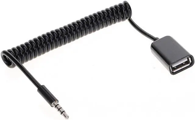 Main image of 3.5mm Male Plug Jack to USB Female Car AUX Audio USB Cable Adapter Spring Cord