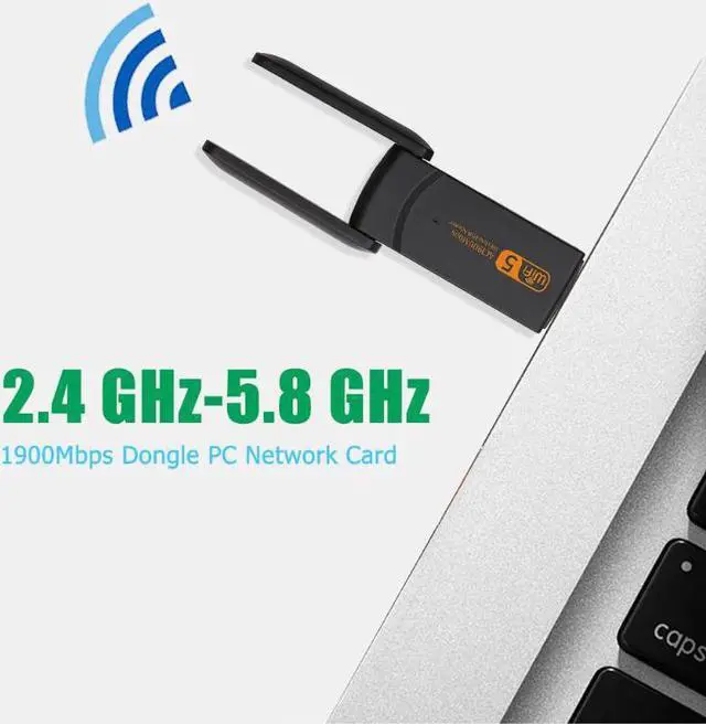 Alt view image 2 of 5 - USB WiFi Adapter 1900Mbps Dongle Network Card Dual Band WiFI Receiver Follow the IEEE 802.11a/b/g/n/c/x Standard