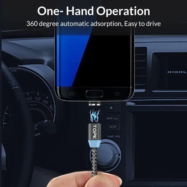 Alt view image 4 of 5 - Magnetic Cable 1m USB Type C Magnet Charger Micro USB Cable for   Mole Phone