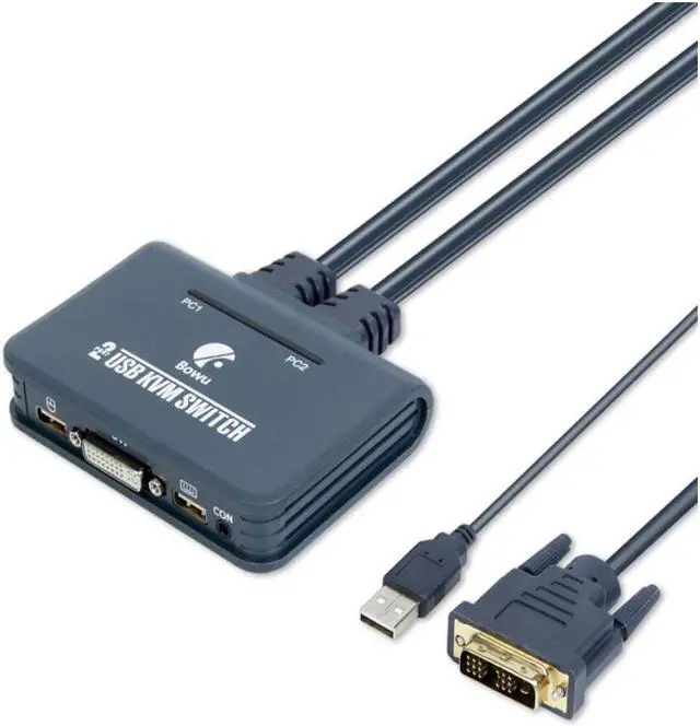 Alt view image 2 of 5 - Hot Sale 2-Port USB DVI KVM Switch Switcher Control 2 Computers For Keyboard Mouse Non-powerded