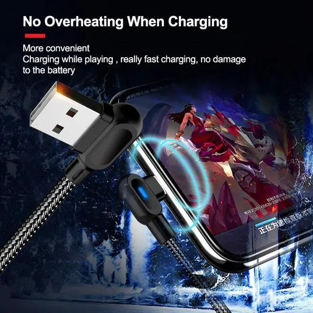 Alt view image 2 of 5 - 90 Degree Type C Cable Usb C 5A Fast Quick Charge QC 3.0 QC3.0 Cable For    Usb-C 1 2 Meter Dropshipping