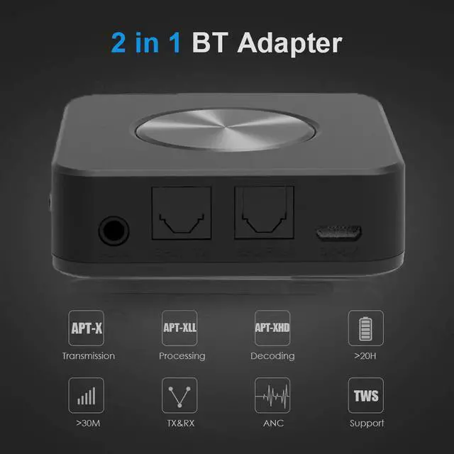 Alt view image 5 of 5 - Bluetooth 5.0 Wireless Audio Transmitter Receiver Wireless Audio Adapter 3.5mm SPDIF for TV Home Audio Car Stereo System