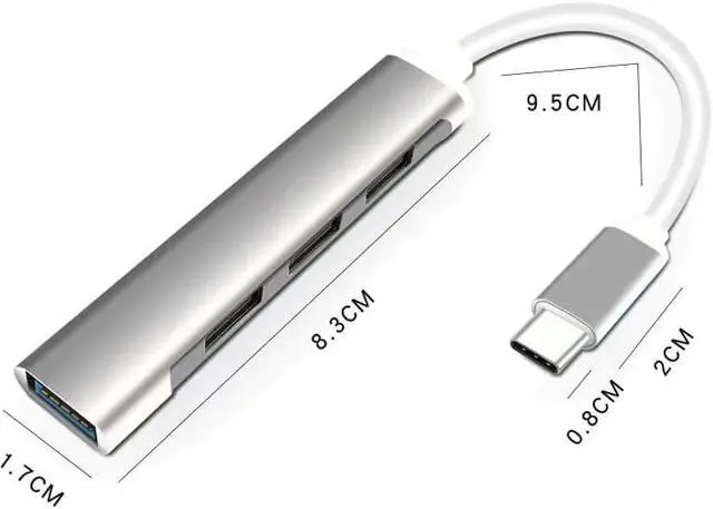 Alt view image 3 of 5 - Type C HUB 4 Port -C to  3.0 Splitter Converter OTG Adapter Cable for Macbook Pro iMac PC Laptop Notebook Accessories