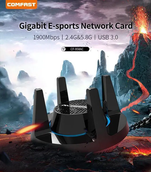 Alt view image 2 of 5 - 1900Mbps Gigabit USB3.0 Wifi Adapter 802.11AC High speed 5ghz wi-fi wireless Network card Dual band PC Wifi Receiver adaptador