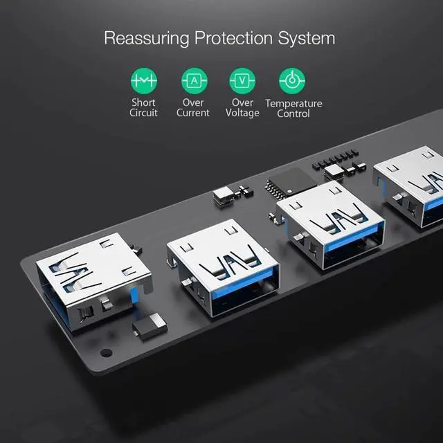 Alt view image 5 of 5 - BW-TH3 USB Hubs 4 in 1 Type-C to 4-Port USB 3.0 Port Hub  Hub with OTG Function 5Gbps USB 3.0 Transmission
