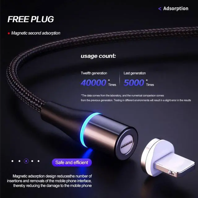 Alt view image 2 of 5 - Magnetic Micro USB Type C Cable Quick charge For iPhone  Mole Phone Fast Charging USB Cable Magnetic Charger Wire