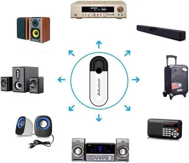 Alt view image 3 of 5 - Bluetooth 5.0 Audio Receiver Car AUX 2 in 1 Audio Wireless Adapter 3.5mm Jack For Headphone Car Speaker Kit USB Dongle