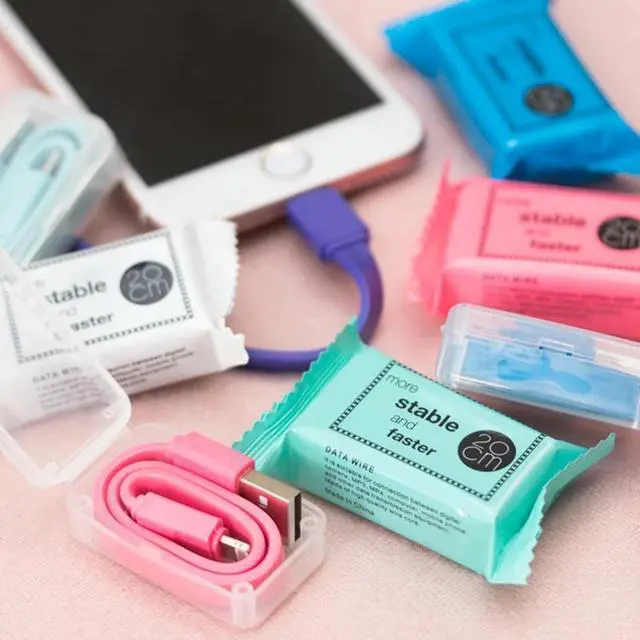 Alt view image 2 of 5 - Candy Package Cables 20CM Type C Micro USB Fast Charging  Usb C Cable Power Bank Cable short cable for iphone