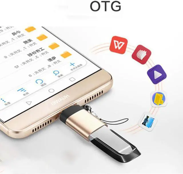 Alt view image 2 of 5 - C Adapter Type C to  3.0 Adapter Type-C Adapter OTG Cable For Macbook pro Air  S10 S9 S8  P30 C OTG Cable