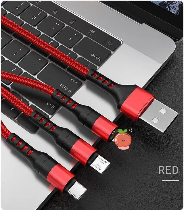 Alt view image 5 of 5 - 3In1 Retractable Micro USB Type C 8pin Multi Charger Cable For P40 plus S10 Mole Phone Cables Charging Cabel Cord
