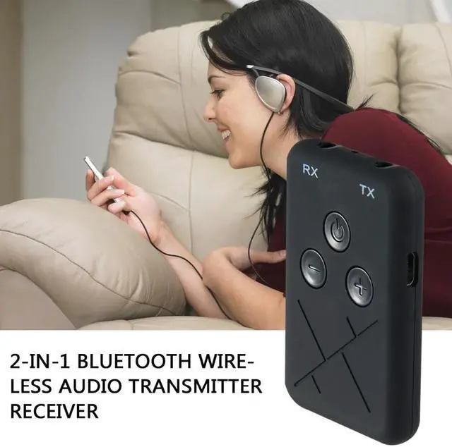 Alt view image 4 of 5 - Wireless Transmitter Receiver 2 IN 1 3.5mm Jack Audio Music Stereo Bluetooth Adapter Transmitter For TV Receptor For Car