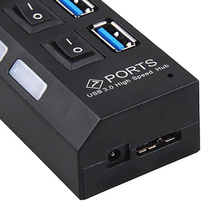 Alt view image 2 of 5 - Fast Speed Compact 4 Ports USB 3.0 HUB With On/Off Switch Multifunction For Desktop Laptop USB Devices With USB Cable