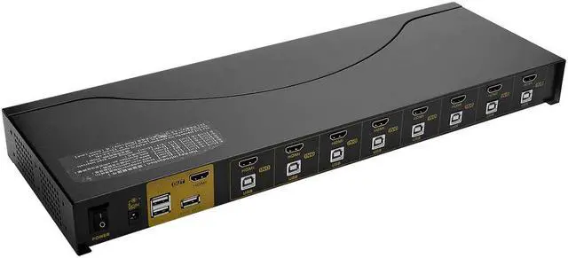 Alt view image 2 of 5 - KVM Switch 8 Port USB 2.0 with Cables, PC Monitor Keyboard Mouse Switcher for Computer Laptop Server DVR -9138H