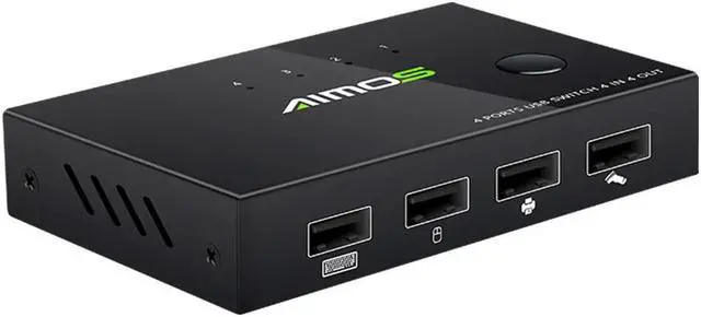 Main image of Selector Keyboard Mouse Universal Plug And Play USB Interface KVM Switch Box Hub Adapter Fast Speed 4 In 4 Out For Printer