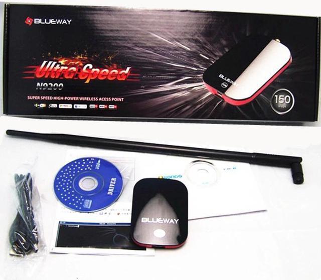 Alt view image 2 of 5 - 150Mbps Wireless Wifi Adapter Network Card USB adapter Increase Computer Signal With 10dBi high Gain Antenna Blueway N9200