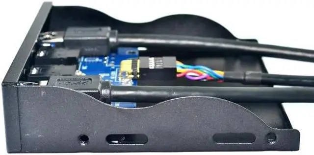 Alt view image 3 of 5 - 3.5" 2 Ports USB 3.0 Hub with HD Audio Output + Mic Connector Adapter , 20Pin 3.5 Inch Internal Floppy Front Panel Bracket