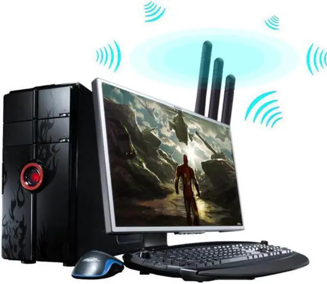 Alt view image 5 of 5 - Band 2.4/5Ghz WiFi PCI-E Network Card 450Mbps PC Desktop High Quality Wireless Adapter