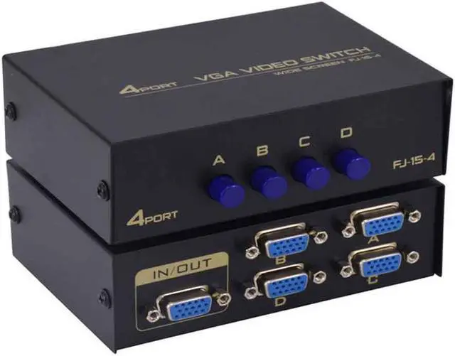 Alt view image 6 of 7 - 4 Ports Splitter Box USB 2.0 Accessories Hub Sharing For Computer Metal KVM Switch Plug And Play Stable Displayport VGA