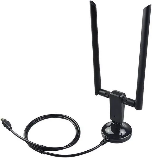 Alt view image 2 of 5 - 1200Mbps Long Range Dual Band 5GHz Wireless USB 3.0 WiFi Network Adapter Antennas for Home Office Desktop Laptop PC