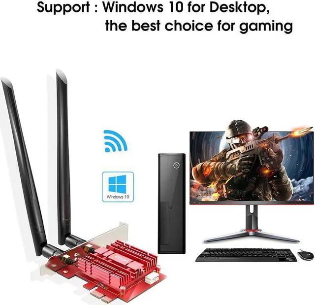 Alt view image 3 of 5 - EP-9636GS 3000M Dual Band 802.11AX Wifi 6 AX200 PCI-e PCI Express Network Card Bluetooth 5.1 PCI Wifi Adapter for Windows