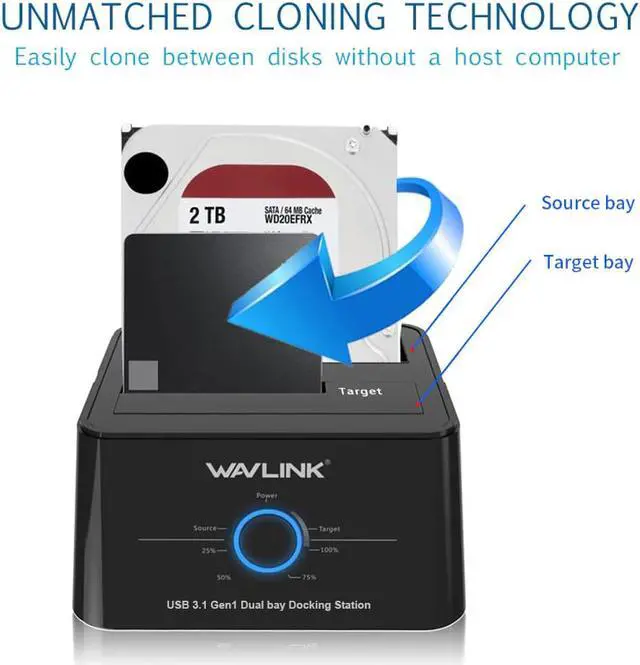 Alt view image 2 of 5 - HDD Docking Station Sata Hard Drive Enclosure SATA to USB 3.0 Adapter for 2.5 3.5 Inch SSD HDD Disk Case HD Box