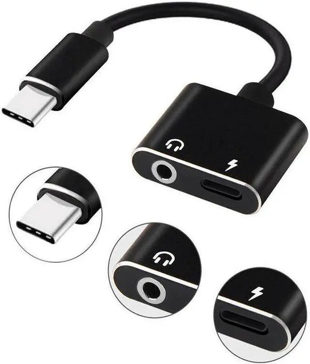 Main image of Jack Headphone Adapter Charger for  Audio Converter Charging Splitter Headphone Car USB-C Charger Cable Adapter