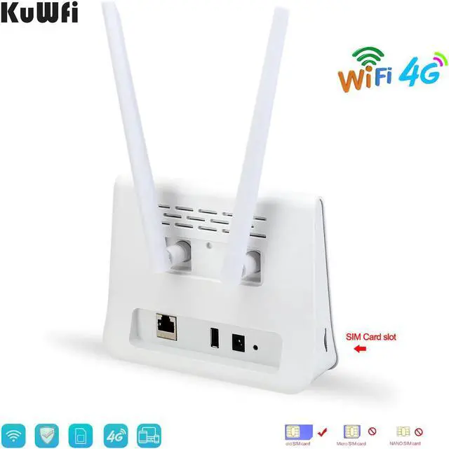 Alt view image 2 of 5 - 4G Wifi Router 150Mbps LTE CPE  CAT4 4G SIM Card Router Mobile Wifi Hotspot Support 4G to LAN Port 32 WiFi Users