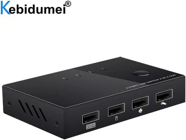 Main image of 2020 New USB KVM Switch Box 4 Port Video Display USB2.0 Switch KVM Switcher Splitter Box for 4 PC Sharing Printer Keyboard Mouse
