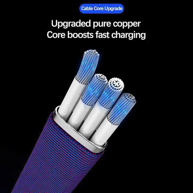 Alt view image 5 of 5 - 3 in 1 USB Cable Multi Charge Micro USB Type C Cable for  8 for  S20 for  Mi 10 for  Fast Charging