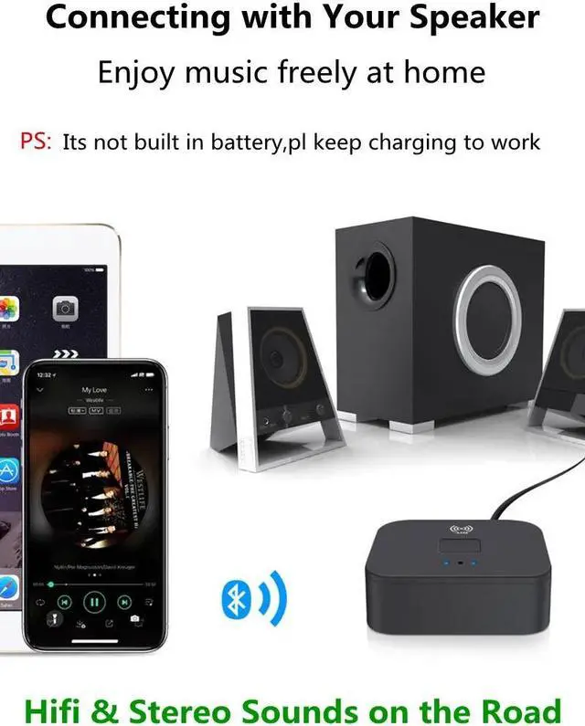 Alt view image 5 of 5 - stereo Bluetooth 5.0 Receiver RCA Audio APTX LL 3.5mm 3.5 AUX Jack Music Wireless Adapter With Mic For Car TV Speakers