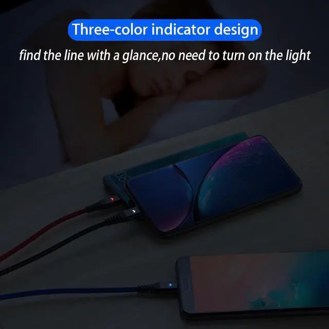 Alt view image 4 of 5 - 3 in 1 USB Cable for Samusng   Tablet Micro USB Cable for Android Type C Multi USB C Mole Phone Cable 1.2M 0. 2M