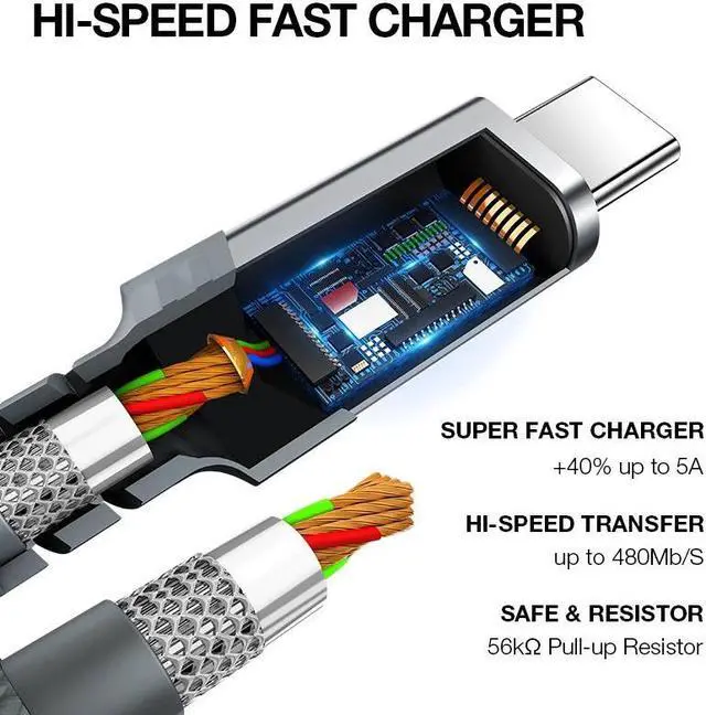 Alt view image 3 of 5 - Type C Cable USB C 5A Cable for  P40 Pro Mate 30 P30 40W Fast Charging C Usb Cable USB C Charger  Cable