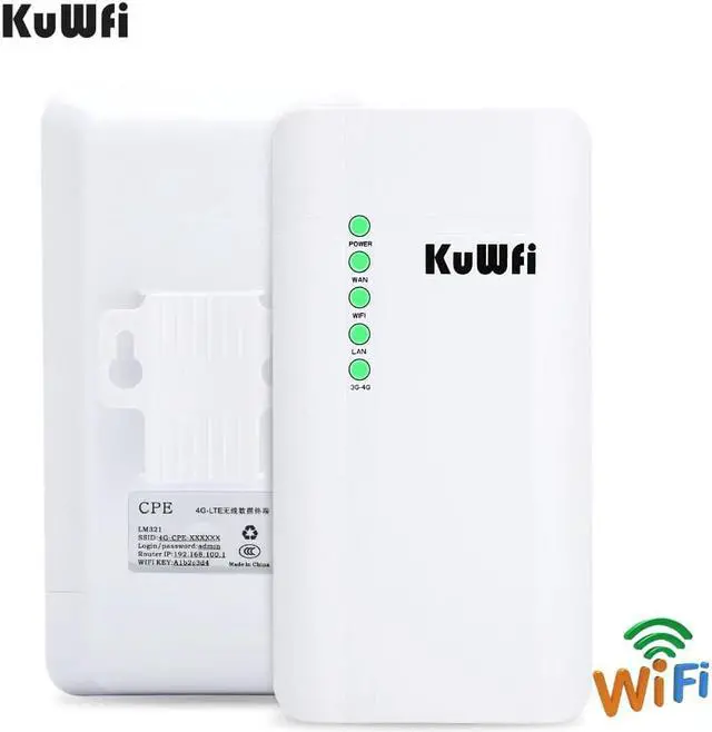 Alt view image 3 of 5 - Unlocked 150Mbps 4G LTE Wifi CPE Router, Outdoor Waterproof CAT4 Wireless Router Support 32 Wifi Users work with IP camera