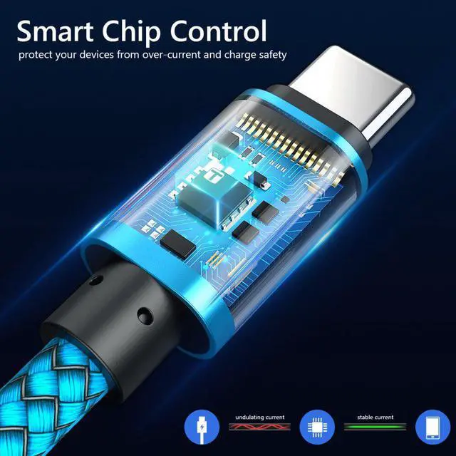 Alt view image 2 of 5 - USB Type C Cable for  6 5t Quick Charge QC3.0 USB C Fast Charging USB Charger Cable for  Galaxy S9 S8 Plus