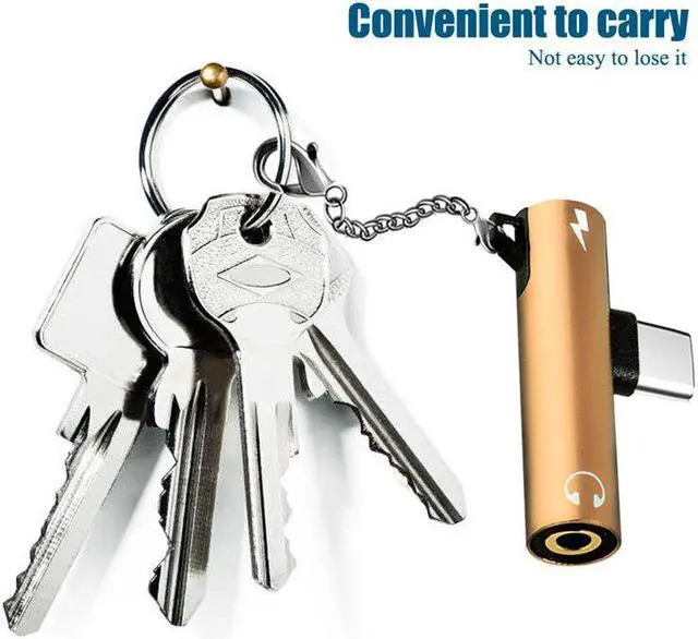 Alt view image 4 of 5 - 2 in 1 USB Type C To 3.5mm Headphone Earphone Jack Adapter Type-C Aux Audio Cable Charging USB-C Converter For   LG