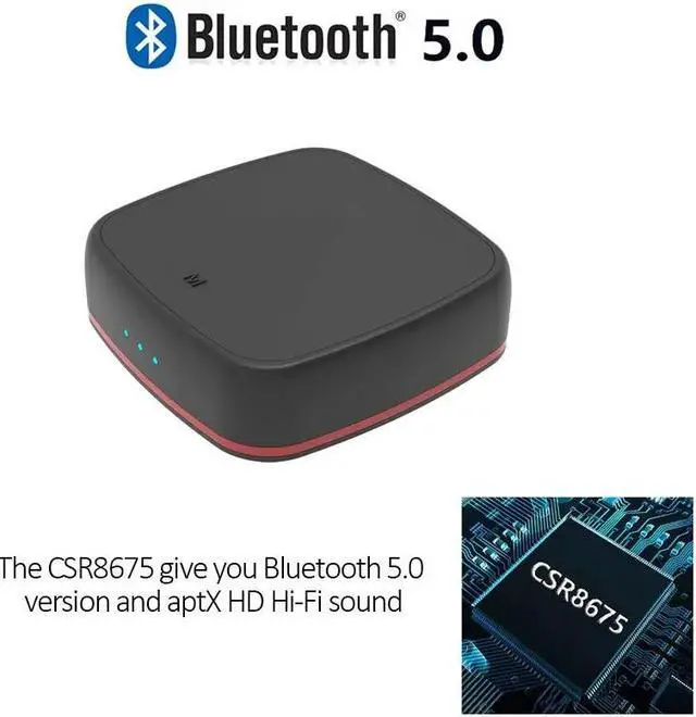 Alt view image 5 of 5 - Bluetooth 5.0 Transmitter Receiver APTX HD/LL Mini Wireless Audio Adapter 3.5mm AUX/SPDIF/RCA for TV Car Speaker