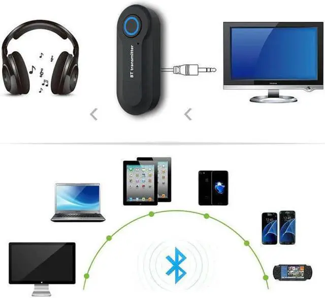 Alt view image 3 of 5 - Bluetooth 4.0 Transmitter Audio RCA to 3.5mm AUX USB Adapter HUB for Mobile Phone PC TV Headphones Car Music