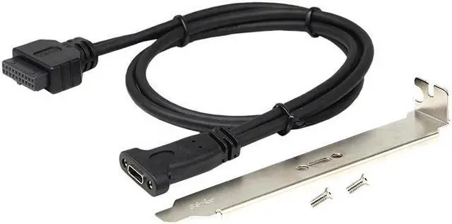 Main image of 3.0 20 Pin to C Front Panel Header Cable, 3.0 20 Pin Female to Type C Female Panel Mount Extension Cable