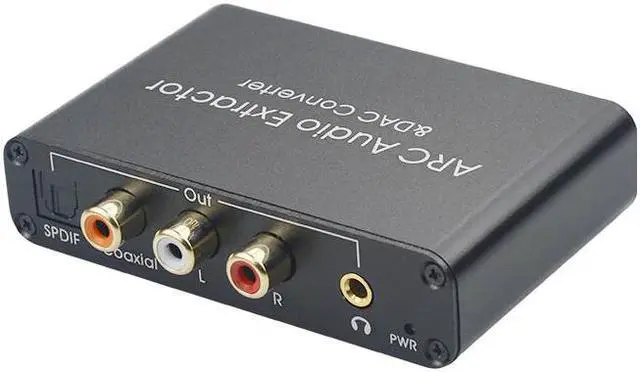 Alt view image 5 of 5 - 192KHz ARC o Adapter o Extractor Digital to Analog o Converter DAC SPDIF Coaxial RCA 3.5mm Jack Output