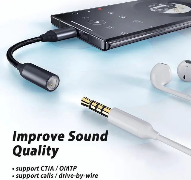 Alt view image 5 of 5 - Type C to 3.5mm Headphone Jack Aux Audio Cable Adapter for  mi10 9t  3 Helo  p40 p30 nova 6 5 Tipo c