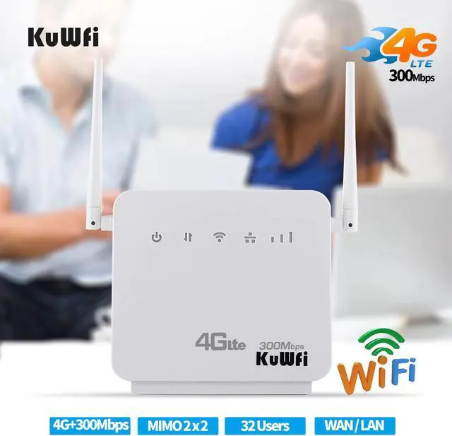 Alt view image 4 of 5 - Unlocked 300Mbps Wifi Routers 4G LTE CPE Mobile Router,Two LAN Port Support SIM card and Europe/Asia/Middle East/Africa