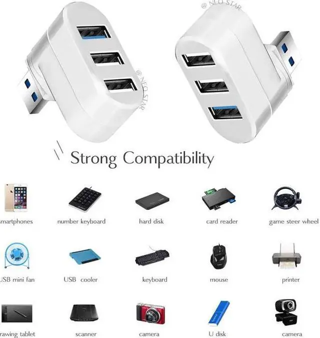 Alt view image 4 of 5 - Multi 2.0/3.0 Hub USB Splitter Peripherals Accessories For Computer High Speed USB HUB Splitter For Laptop Notebook