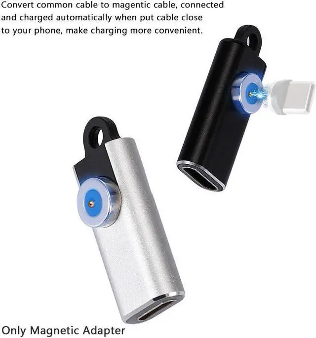 Alt view image 3 of 5 - Portable Magnetic Adapter Fast For Phone 2.4A Current Practical Safe Home Office Micro USB Type C Charging Cable Converter