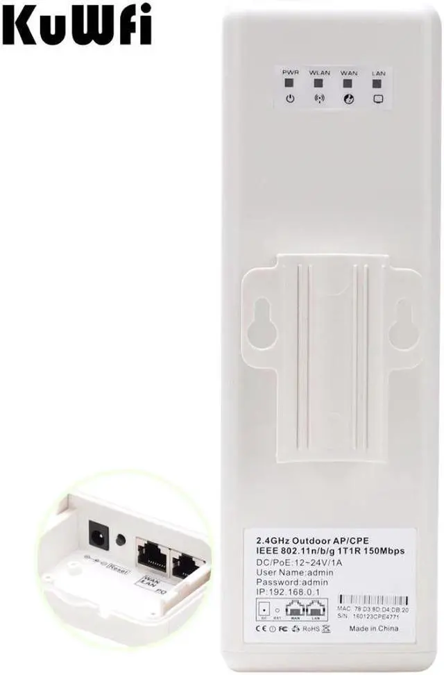 Alt view image 3 of 5 - 3Km Long Range Wireless Outdoor CPE WIFI Router 5.8Ghz 450Mbps WIFI Repeater Extender Outdoor AP Router AP Bridge Client Router