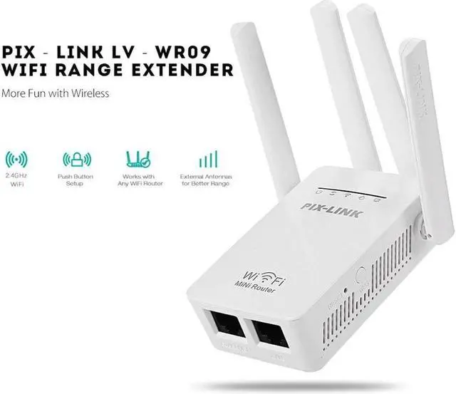 Alt view image 4 of 5 - Amplifier Router 4 Antennas 300Mbps 2.4G Repeater Network Expander Range Extender Wireless Router  Signal Booster