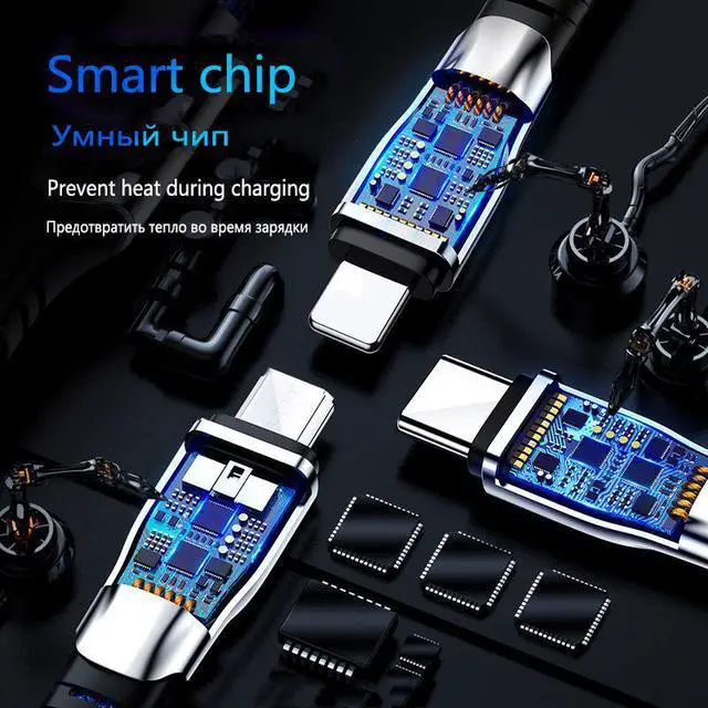 Alt view image 4 of 5 - 5A 1. 3 in 1 USB Type C Cable Fast Charging Mole Phone USB-C Charger Type-C  Cord For  Redmi