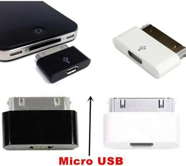 Alt view image 2 of 5 - Micro USB to 30 pin Male Connector For Apple iPhone 4 4S iPhone4S 3gs ipad 1 2 3 ipod Charging Cable Adapter Accessories